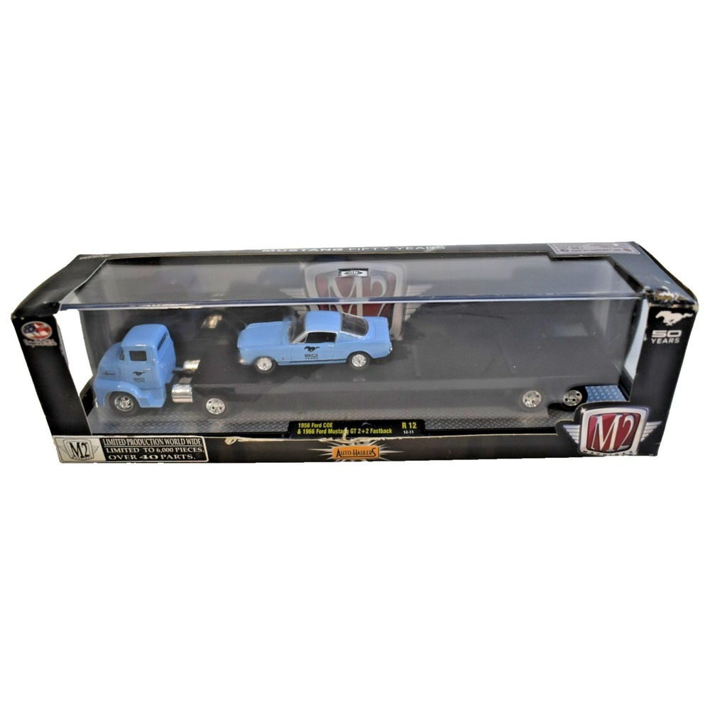 M2 Machines R12 Auto Haulers 50 years 1956 Ford COE 1966 Mustang GT 2+2 Fastback